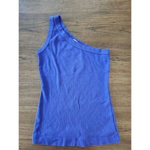 Michael Stars One-Shoulder Ribbed Tank in Violet | Size OS